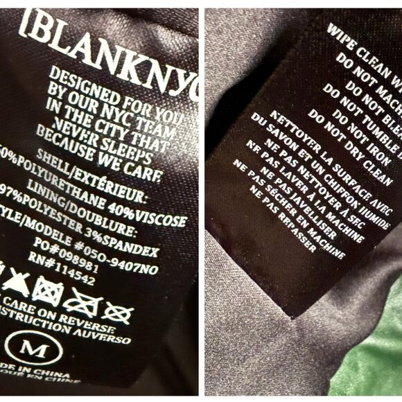 Blank NYC “Easy Rider” Green Faux Leather Moto Jacket NWT Size Medium - Picture 10 of 12